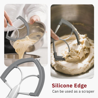 Flex Edge Beater 3Pcs for KitchenAid Mixer Attachments and Accessories Compatible with 4.5-5 Quart Tilt-Head Stand Mixers (K45WW 6-Wire Whip, 4.5-5QT Flat Beater Paddle, 4.5-5QT Dough Hook Attachment)