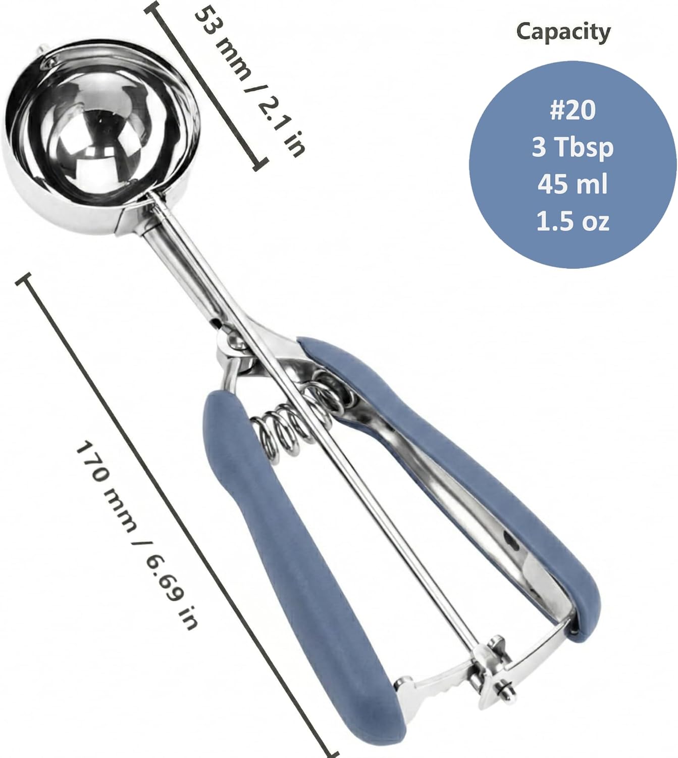 Ice Cream Scoop, 18/8 Stainless Steel Cookie Scoop, Cookie Scoops for Baking, 2 Tbsp/ 30 ml/ 1 oz Cookie Dough Scoop, Ice Cream Scooper with Trigger Release, Cookie Scooper for Baking