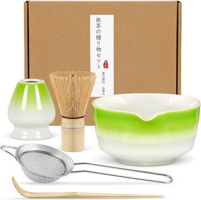Matcha Whisk Set - Premium Complete Ceremonial Grade Matcha Set with Bamboo Whisk, Matcha Bowl with Spout, Scoop, Sifter & Holder - Authentic Japanese Tea Kit for Traditional Tea Preparation