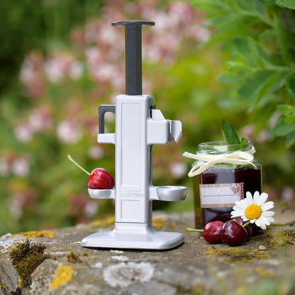 Westmark Cherry & Plum Pitter “Steinex-Combi” – 2-in-1 Fruit Pit Remover, Stainless Steel Blade, Heavy-Duty Aluminum, Fast Clean Pitting for Cherry Jam, Pie & Syrup