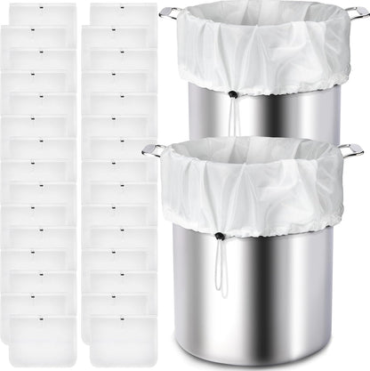 Chumia 10 Pack Brew Bags Reusable Extra Large 26 x 22'' Fine Mesh Strainer Cold Brew Filters Drawstring Cheese Cloth Straining Bags Wine Making Supplies for Fruit Cider Beer