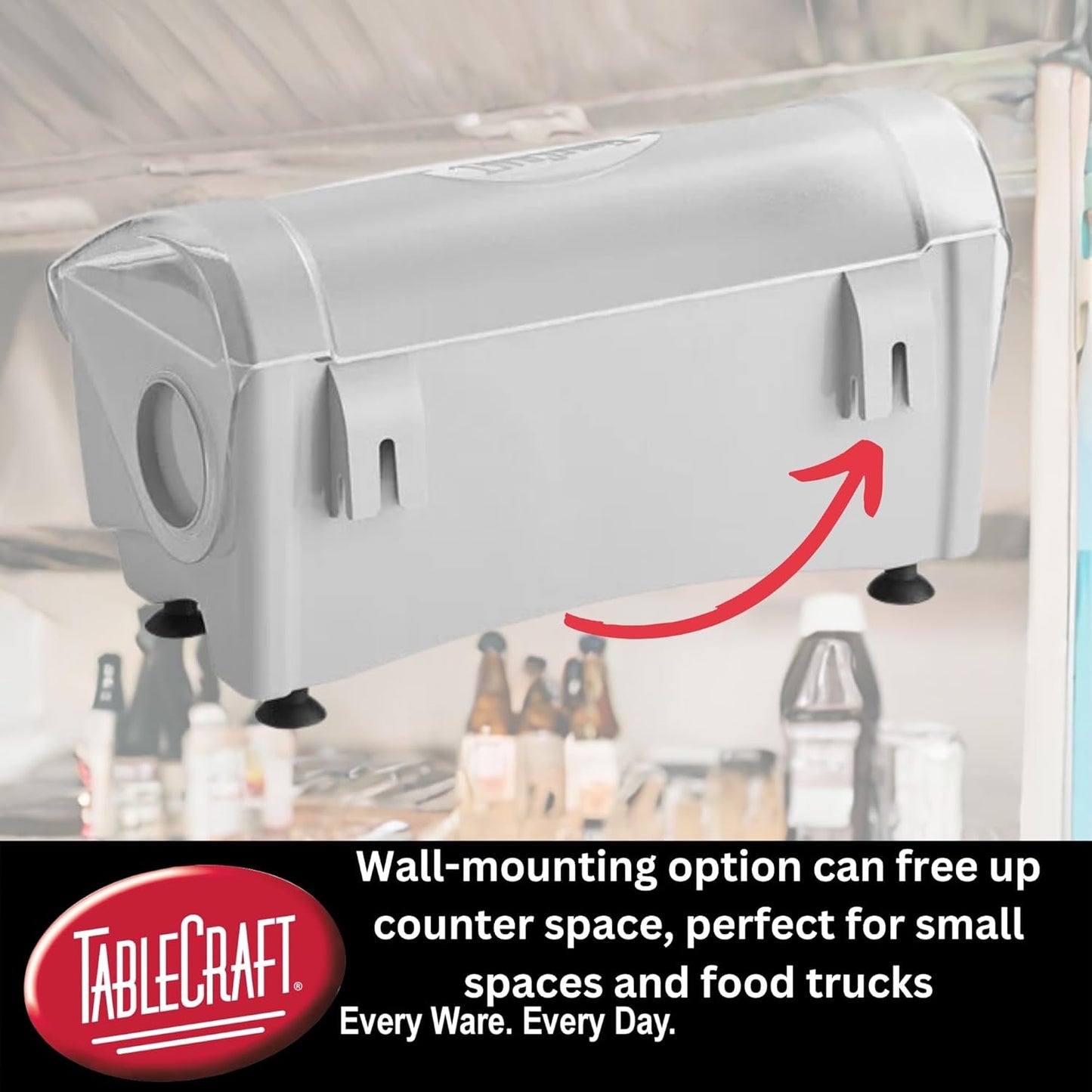Tablecraft Film Wrapper Film Dispenser, Kenkut Single Roll of Plastic Food Cling Wrap and Aluminum Foil Holder, Slide Cutter, Heavy Duty Foodservice Restaurant Kitchen,White