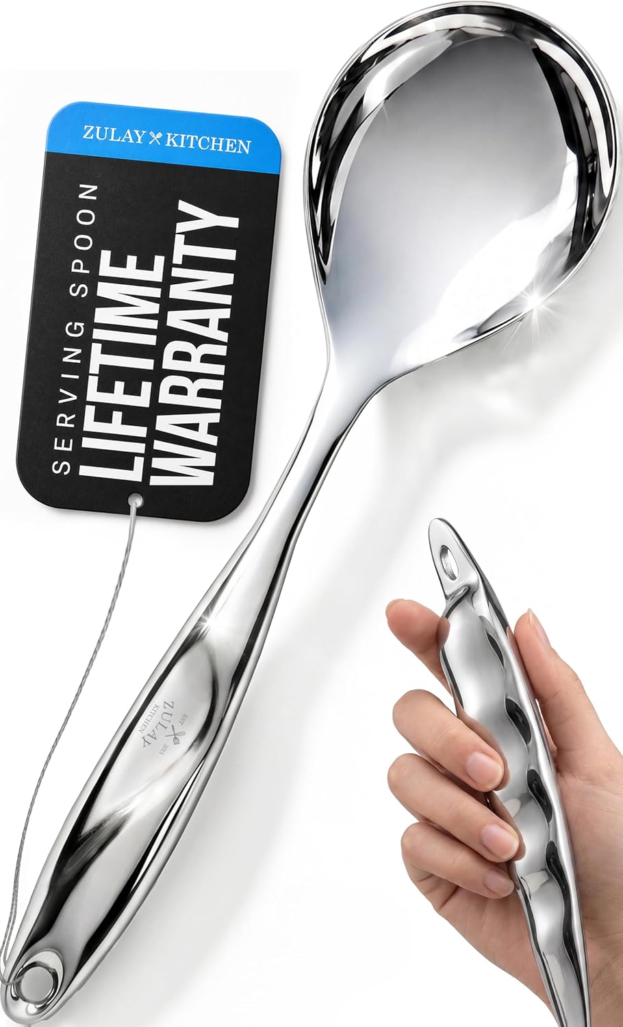 Zulay Kitchen Stainless Steel Spatula - 14.8” Heat-Resistant Metal Slotted Turner for Cooking, Frying & Grilling - Durable, Rust-Proof & Dishwasher Safe Kitchen Utensil for Everyday Use
