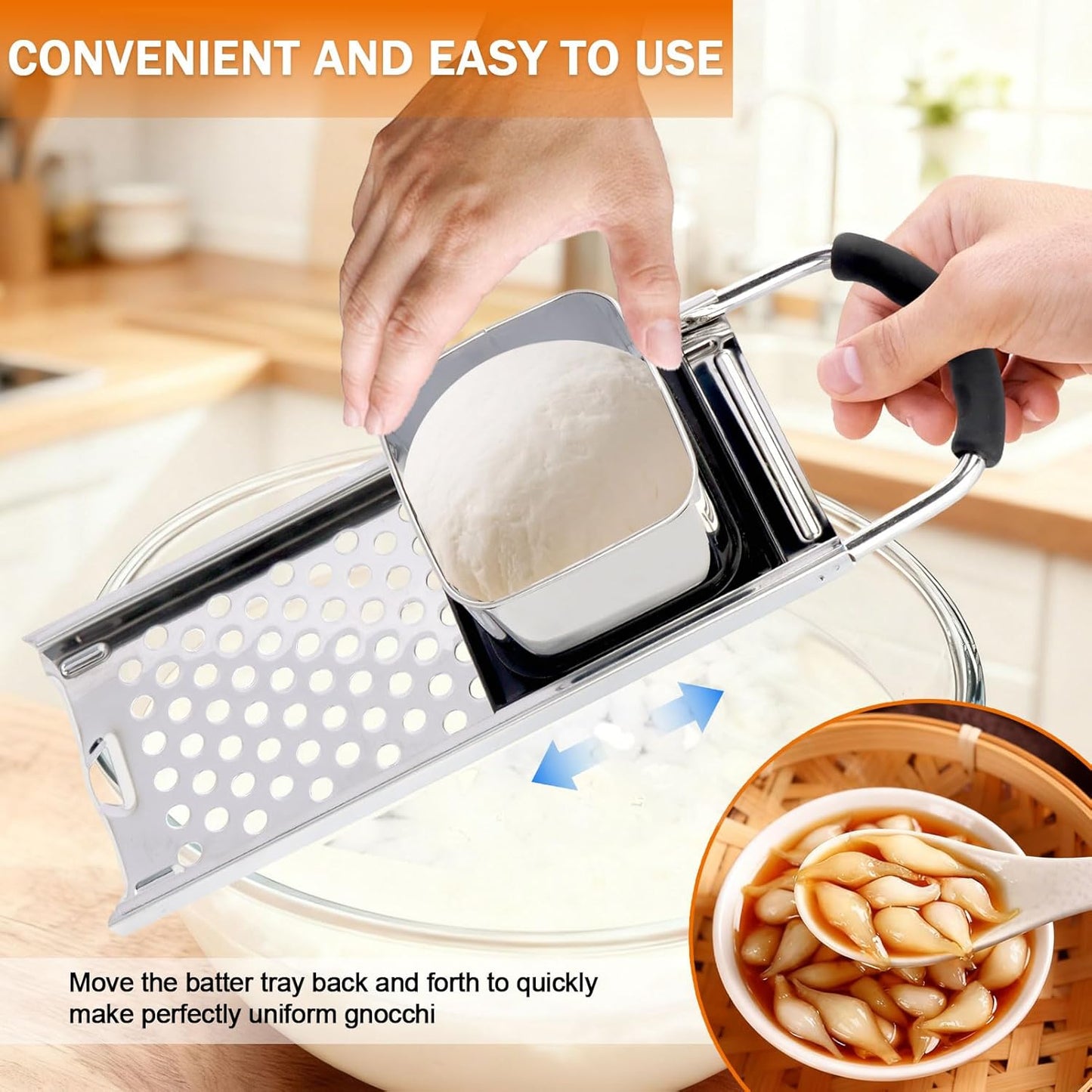 Premium Grade Stainless Steel Spaetzle Maker, Spider Strainer Skimmer Spoon Pasta Strainer, Homemade Traditional Egg Noodle Dumpling Making Tool Set