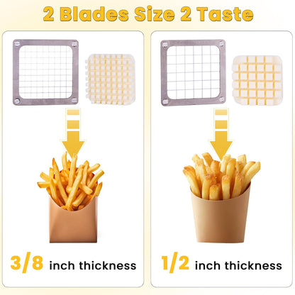 Commercial Vegetable Fruit Chopper 1/4″&3/8″ Blade Heavy Duty Professional Food Dicer Kattex French Fry Cutter Onion Slicer Stainless Steel for Tomato Peppers Potato