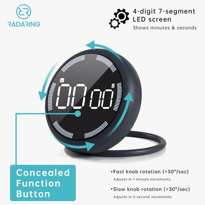 Amber Quick Que Kitchen Timers, Visual timers Large LED Display Magnetic Countdown Countup Timer for Classroom Cooking Fitness Baking Studying Teaching, Easy for Kids and Seniors (Amber)