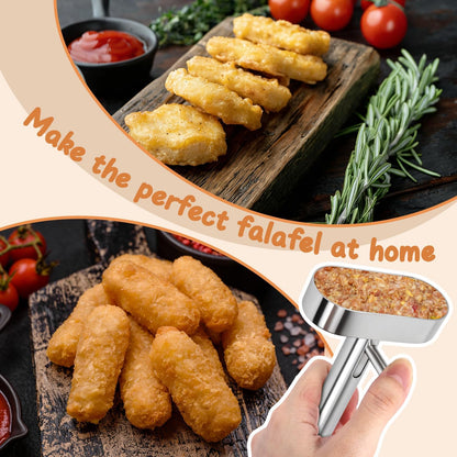 Falafel Scoop Maker, Stainless Steel Falafel Press Mold, Easy to Use and Clean, Non-Stick Meatball Press, Scoops, Middle Eastern Kitchen Tool (4cm)