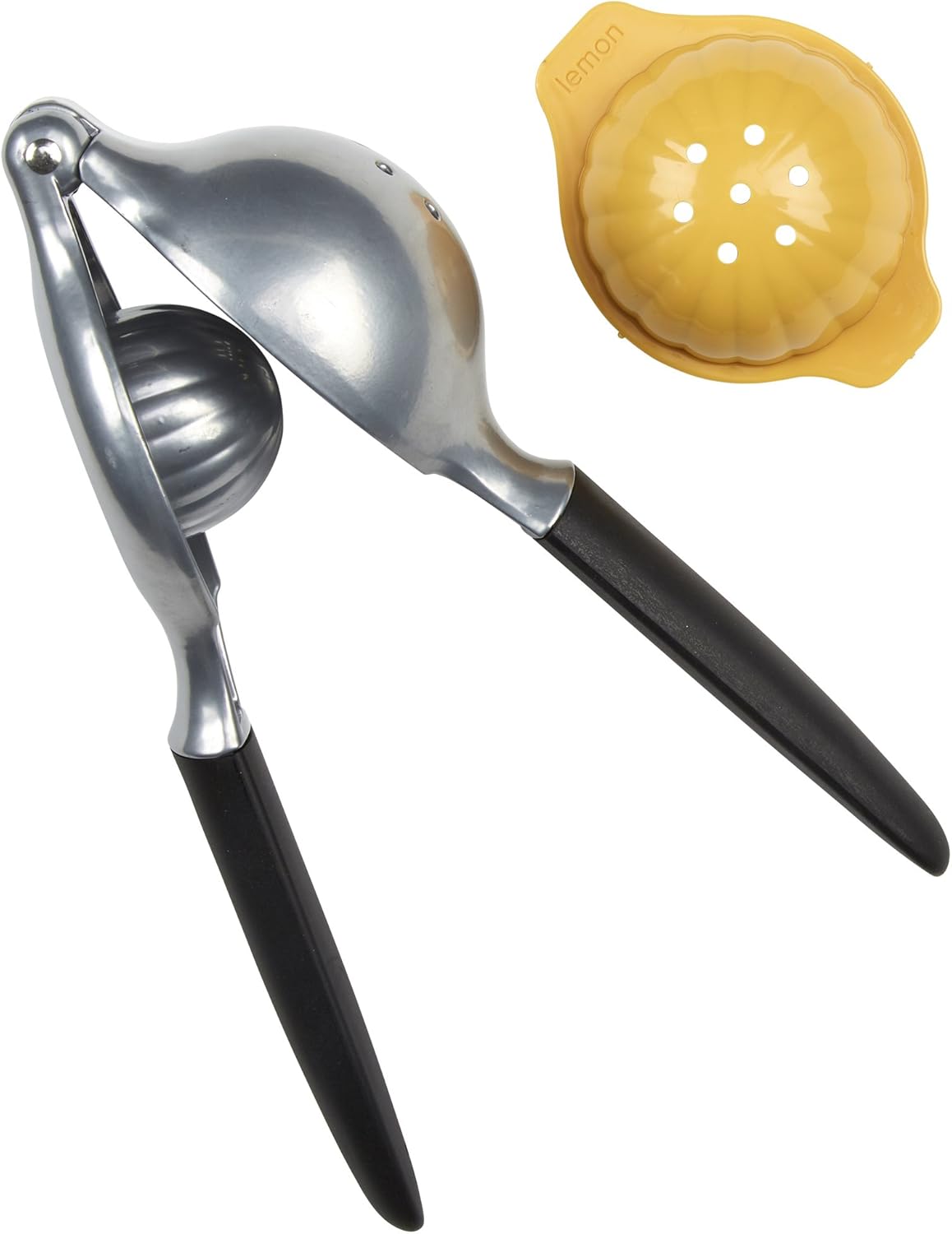 Lemon and lime hand juicer with perfect fit inserts