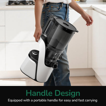 Canoly C16 Cold Press Juicer, 6" Extra Wide Feed Chute, 3-IN-1 Strainers (Juice & Sorbet & Nut Milk), Powerful AC Brushless Motor, Self Precut System, Juicer Machines with BPA-Free (Space Gray)