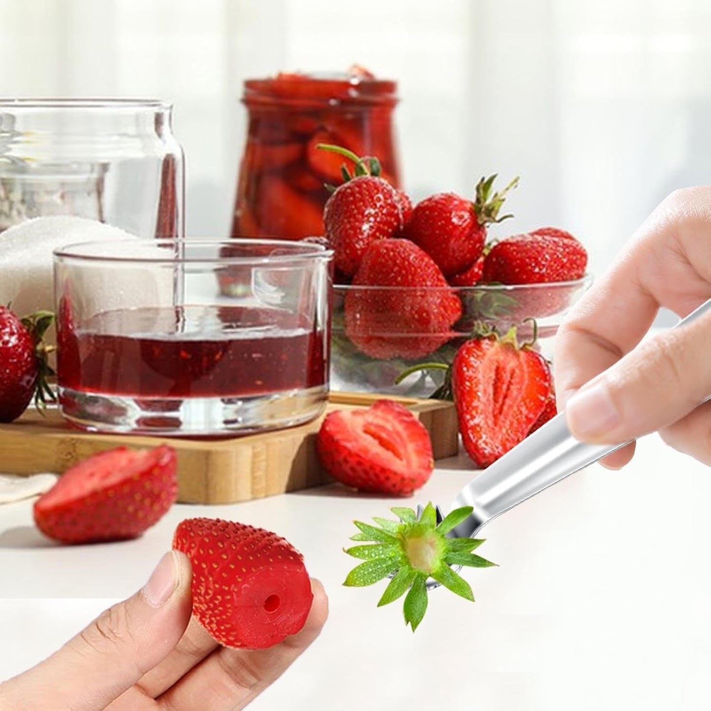 1Pc Tomato Corer Tool, Tomato Corer Remover, Tomato Top Stem Remover, Strawberry Corer Remover Tool, Strawberry Stainless Steel Stem Remover Tool, Portable Tomato Top Stem