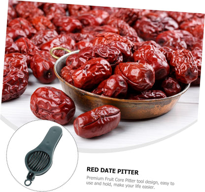 Fruit Pitter Remover Cherry Pitter Tool Cherry Olive Remover Tool Stainless Steel Fruit Cherry Corer Tool Manual Strawberry Slicer for Home Kitchen Pink Cherry Pit Remover Tool