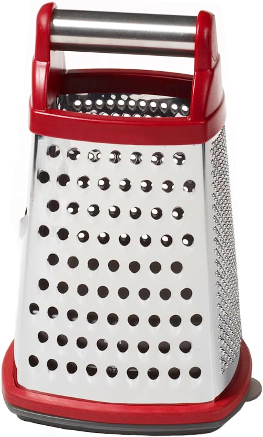 KitchenAid Gourmet 4-Sided Stainless Steel Box Grater for Fine, Medium and Coarse Grate, and Slicing, Detachable 3 Cup Storage Container and Measurment Markings, Dishwasher Safe, 10 inches tall, Black