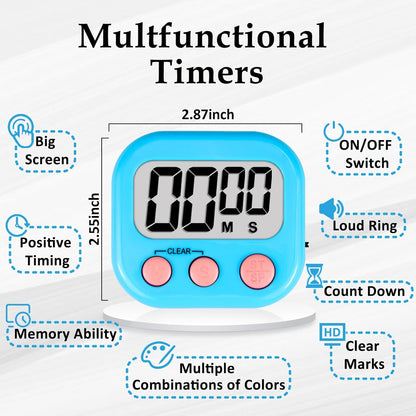 ZILLEEN Classroom Timers for Kids Classroom Magnetic Digital Kitchen Timers for Cooking Teachers Gym Game 6 Pcs