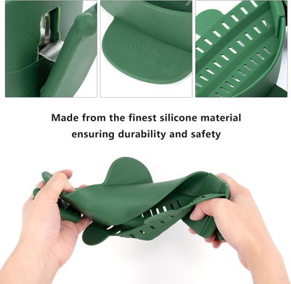 Li&Zhao Clip on Strainer - Fine Mesh Strainer Pasta Strainer Pot Strainers for Kitchen Collapsible Colander Food Strainer(Green)