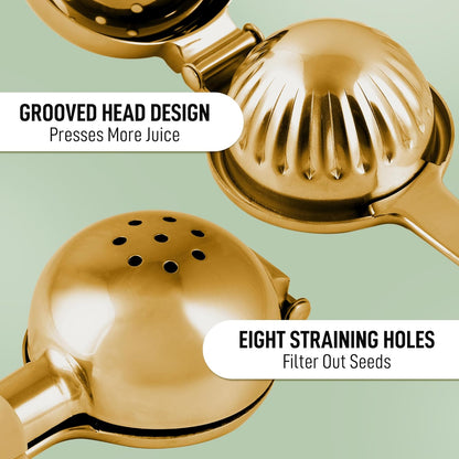 Lemon Squeezer Stainless Steel with Premium Quality Heavy Duty Solid Metal Squeezer Bowl - Large Manual Citrus Press Juicer and Lime Squeezer Stainless Steel - by Zulay Kitchen
