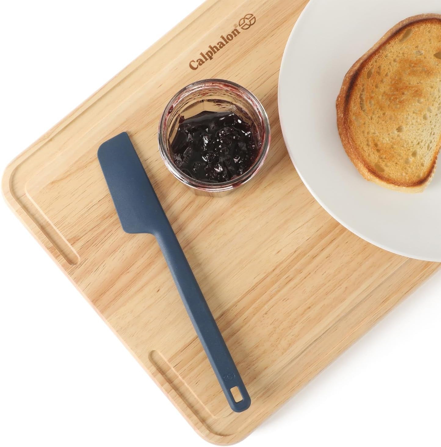 Calphalon Prime Scraper Set, 2-Piece Silicone Kitchen Scraper Set, Flexible Baking & Cooking Scrapers, Heat-Resistant Nonstick-Safe Tools with Ergonomic Handles, Navy