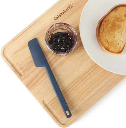 Calphalon Prime Scraper Set, 2-Piece Silicone Kitchen Scraper Set, Flexible Baking & Cooking Scrapers, Heat-Resistant Nonstick-Safe Tools with Ergonomic Handles, Navy