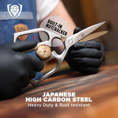 Dalstrong Kitchen Scissors — Japanese Stainless Steel Shears, Ambidextrous, Detachable for Cleaning — For Spatchcocking Chicken, Trimming Herbs, Pizza, Flatbread & Package Opening