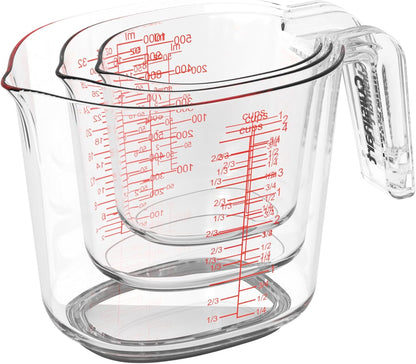 Cuisinart Nesting Liquid Measuring Cups, Clear, 3-Piece, CTG-00-3MC