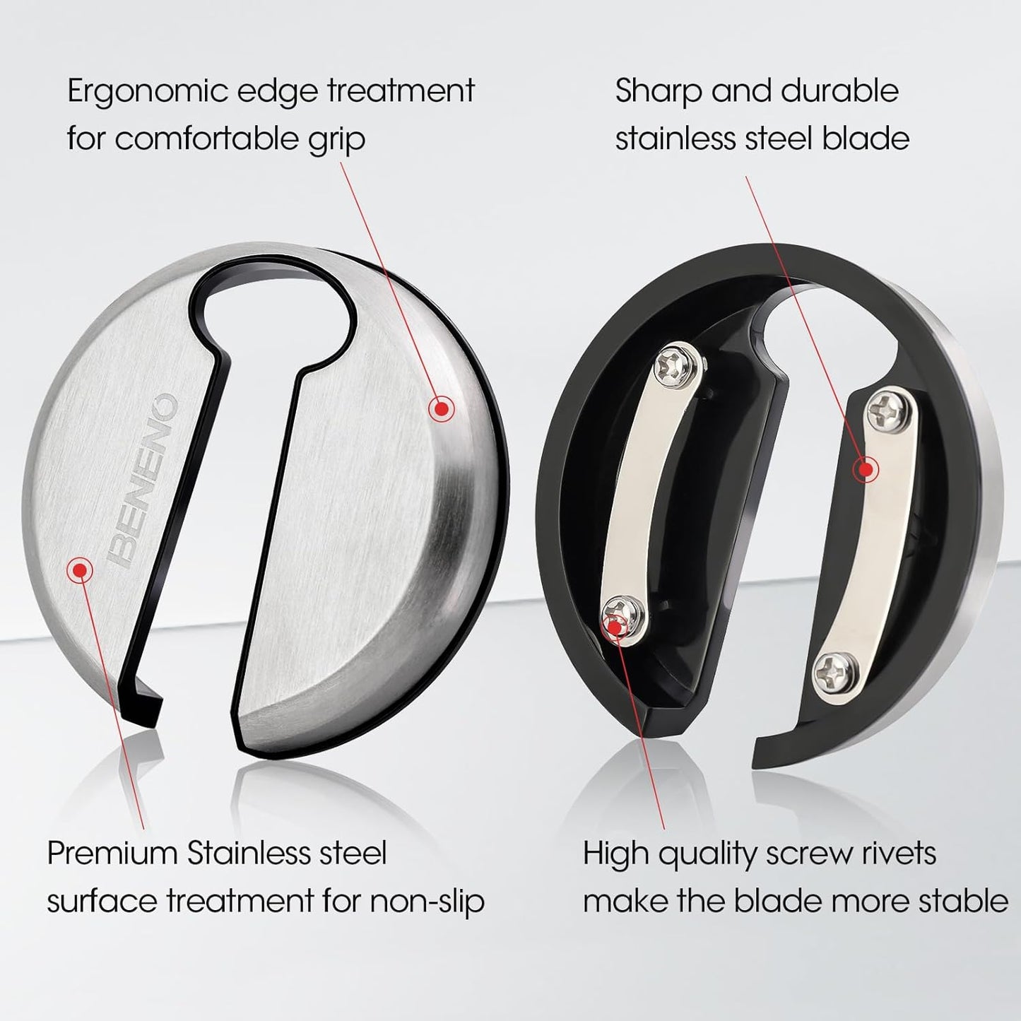 Beneno Wine Opener, Zinc Alloy Premium Wing Corkscrew with Multifunctional Bottles Opener, Sharp Wine Corkscrew with Ergonomic Non-Slip Wing Handle, Silver