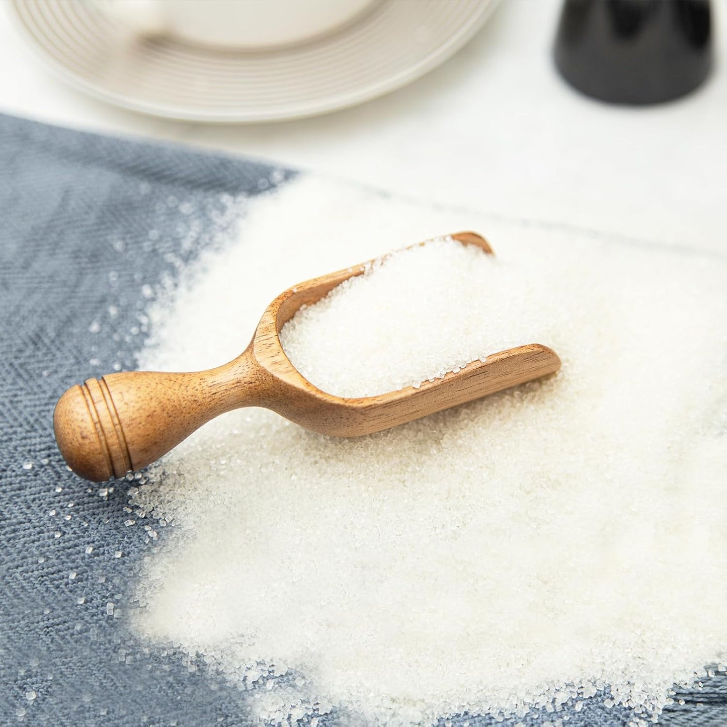 Wooden Scoops for Canisters Coffee Scoops for Ground Coffee 2PCS Acacia Wood Scoop for Jars Mini Measuring Spoons for Bath Salt Scoop Wooden Seasoning Spoons Detergent Shovel Multipurpose