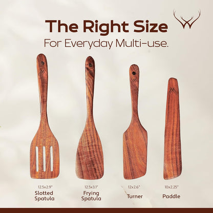 Skinny Spurtle for Sourdough Starter for Baking Tools - 12" Wooden Spurtle for Deep Jar & Dough Whisk - Sourdough bread baking supplies, Teak Wooden Spatula for Cooking