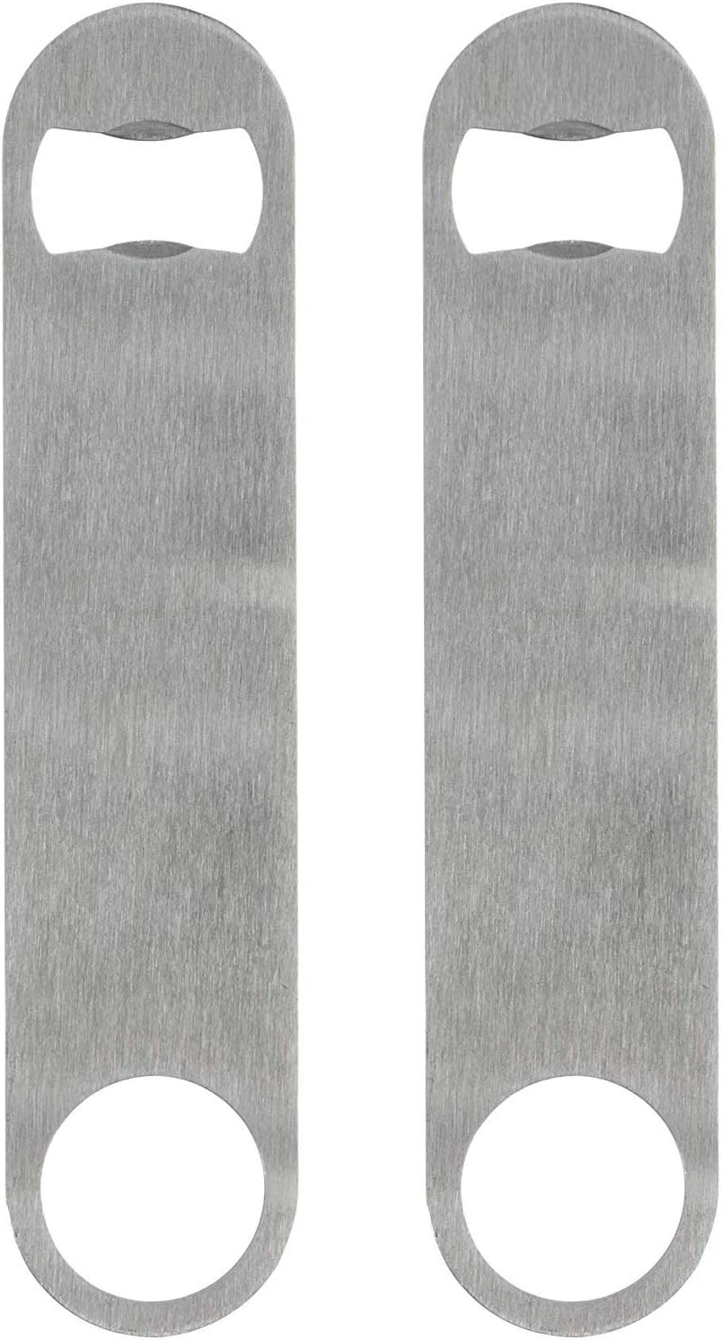 KISEER Heavy Duty Stainless Steel Flat Bottle Opener, 6 Pack Beer Bottle Opener for Kitchen, Bar or Restaurant