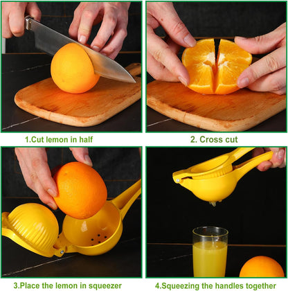 TEZZ Premium Lemon Squeezer, Large Heavy Duty Handhelp Juicer for Lemon, Metal Hand Press Citrus Juicer, Lime Squeezer Bar Tool, Manual Citrus Press