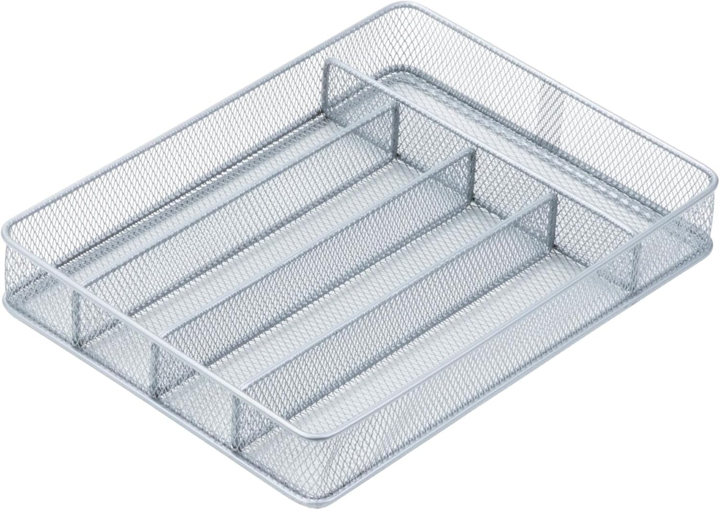 Honey-Can-Do Expandable Steel Mesh Drawer Organizer, 7 Compartments, Silver, Adjustable 11.5 to 20 Inches Wide