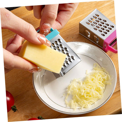 PRETYZOOM Mini Stainless Steel Cheese Grater Box with Non-Slip Handle Multipurpose Hand Grater for Cheese Garlic Ginger and Vegetable Slicing Compact 2.63 Inch Kitchen Shredder Set of 30