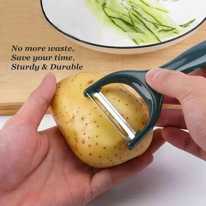Sugar Cane & Pineapple Peeler, Paring Knife & Fruit Cutter, Stainless Steel Blade, Brown Plastic Handle