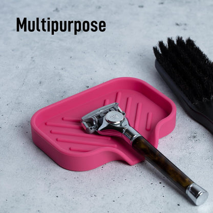 Zulay Kitchen (9x3.5in Sponge Holder for Kitchen Sink - Flexible Heavy-duty Multipurpose Sink Caddy - Counter Organizer for Kitchen, Bathroom, Makeup, Trinkets & More! (Grey)