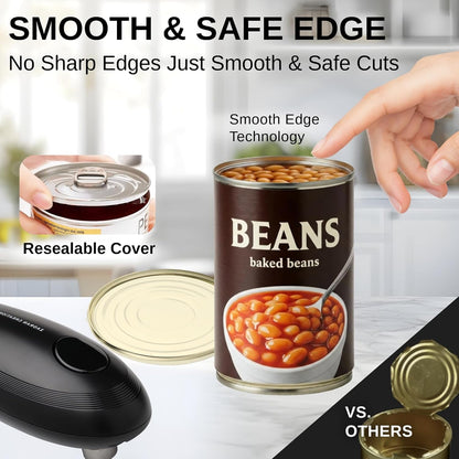 Electric Can Opener for Seniors, One Touch Automatic Battery Operated Can Opener with Smooth Edge, Hands Free, Fits All Can Sizes, Kitchen Gadgets for Arthritis