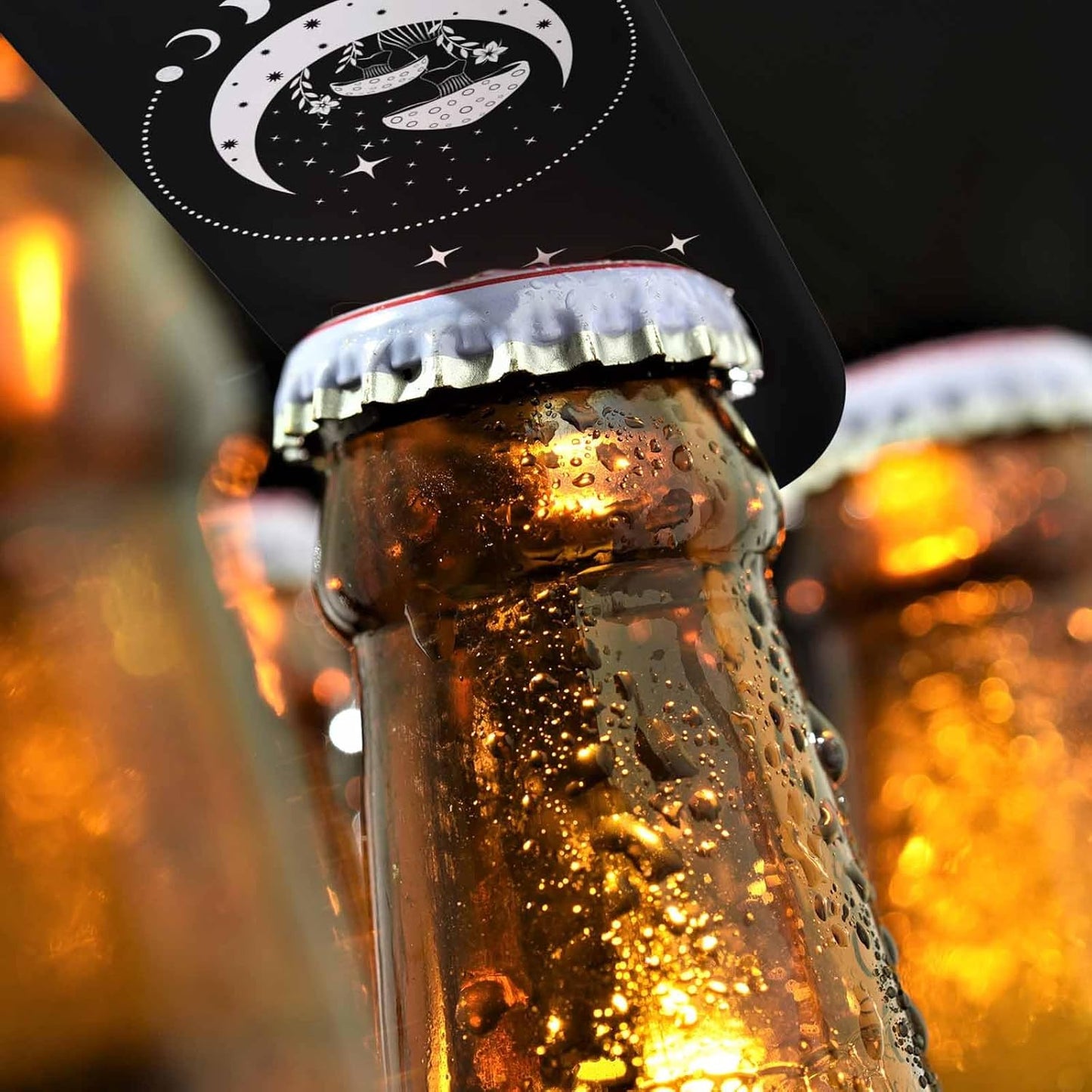 Black White Checkered Stainless Steel Bottle Opener Cool Car Racing Sports Plaid Pattern Geometric Design Flat Beer Bottle Opener Keychain for Home Kitchen Bar Restaurant Party Birthday Gift