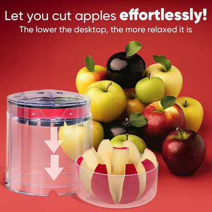 OOKUU Extra-Large Apple Slicer & Corer – 16-Blade Heavy Duty Stainless Steel Apple Cutter, Safe & Quick Apple Divider for Apples, Pears & More, with Clear Catch Bowl