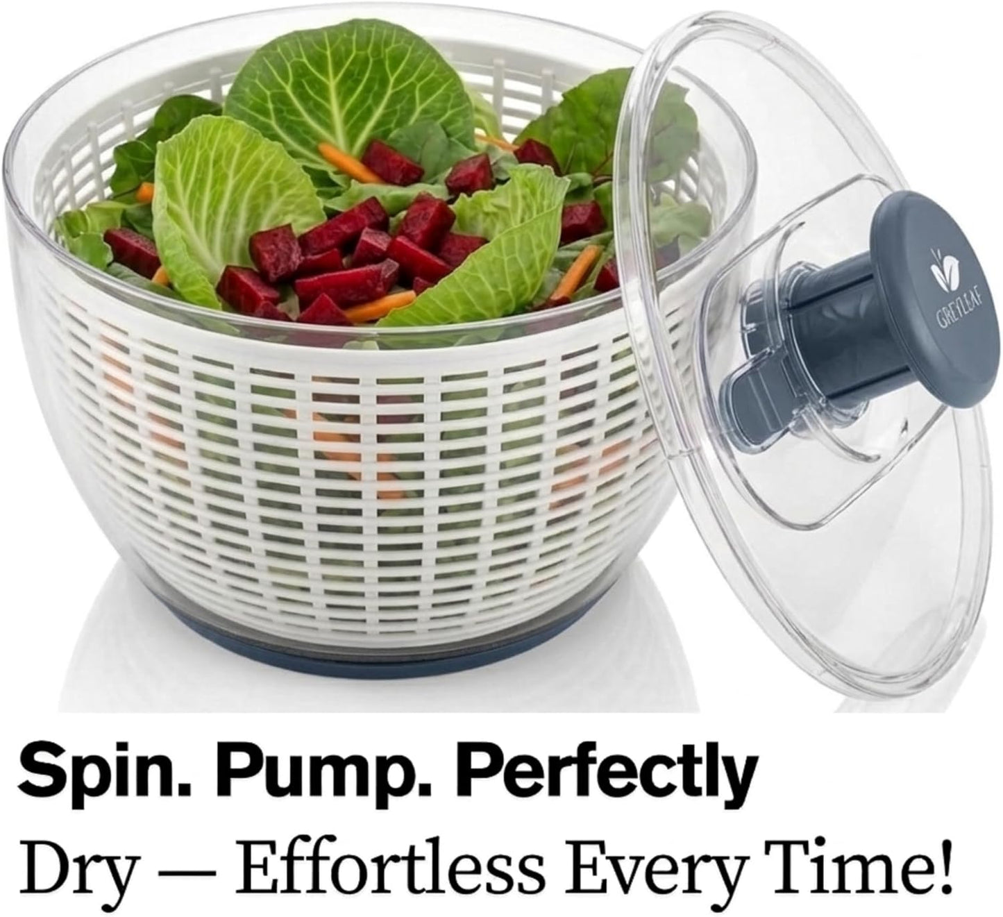 Salad Spinner 3.8 Qt – Large Lettuce Spinner & Vegetable Washer, Fruit Washer Bowl with Strainer, BPA-Free Produce Cleaner & Dryer for Kitchen