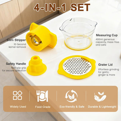 Corn Cob Stripper, 304 Stainless Steel Corn Kernel Remover with Bowl & Safety Handle – Easy Peeler for Corn on the Cob, Dishwasher Safe, Home Kitchen Gadgets