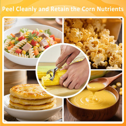 Stainless Steel Corn Peeler, Durable Corn on the Cob Stripper Tool with Solid Wood Good Grip Handle for Salad Polenta Pizza Popcorn Cooking Gifts for Woman Her Mom Birthday (Exotic Ebony)