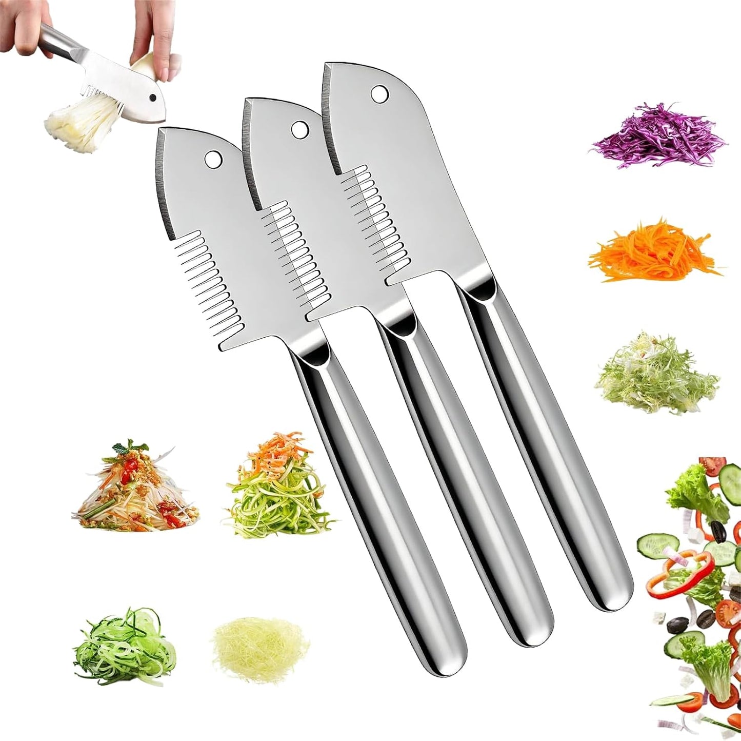 Stainless Steel Multi-purpose Julienne Peeler, Vegetable Julienne Slicer Quick & Easy Kitchen Shredder Tool, Precision Julienne Blade, Comfortable Handle & Hanging Hole for Fruit, Carrot (1Pcs)