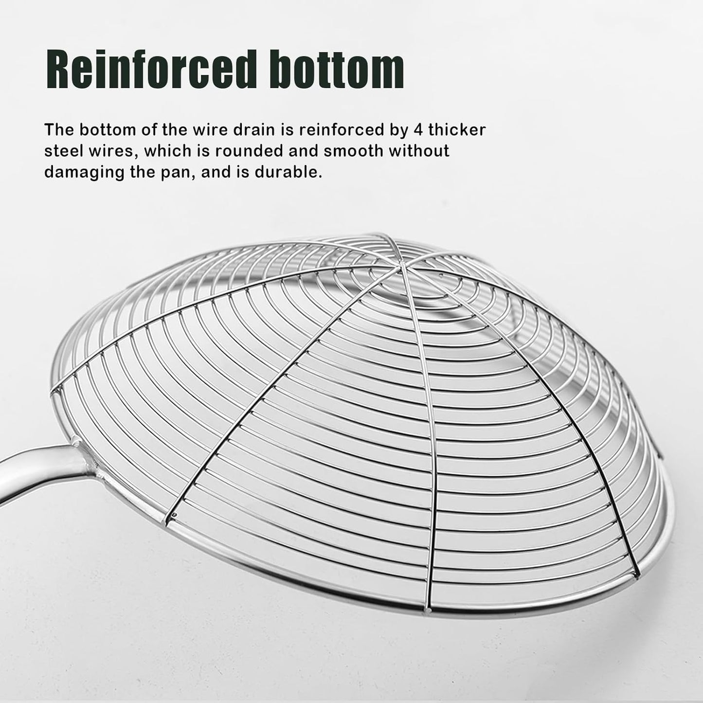 IQCWOOD Spider Strainer Skimmer with Wood Handle - 5.5 Inch Fryer Scoop for Cooking and Frying, Kitchen Utensils Pasta Strainer Spoon
