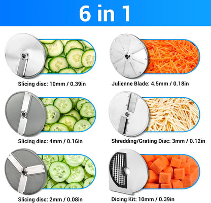 LEEVOT Commercial Vegetable Chopper 200W, Electric Food Processor for Slicing Dicing Shredding, Professional Veggie Cutter for Restaurant, Hotel School, Cafeteria, French Fry, Cheese Grater