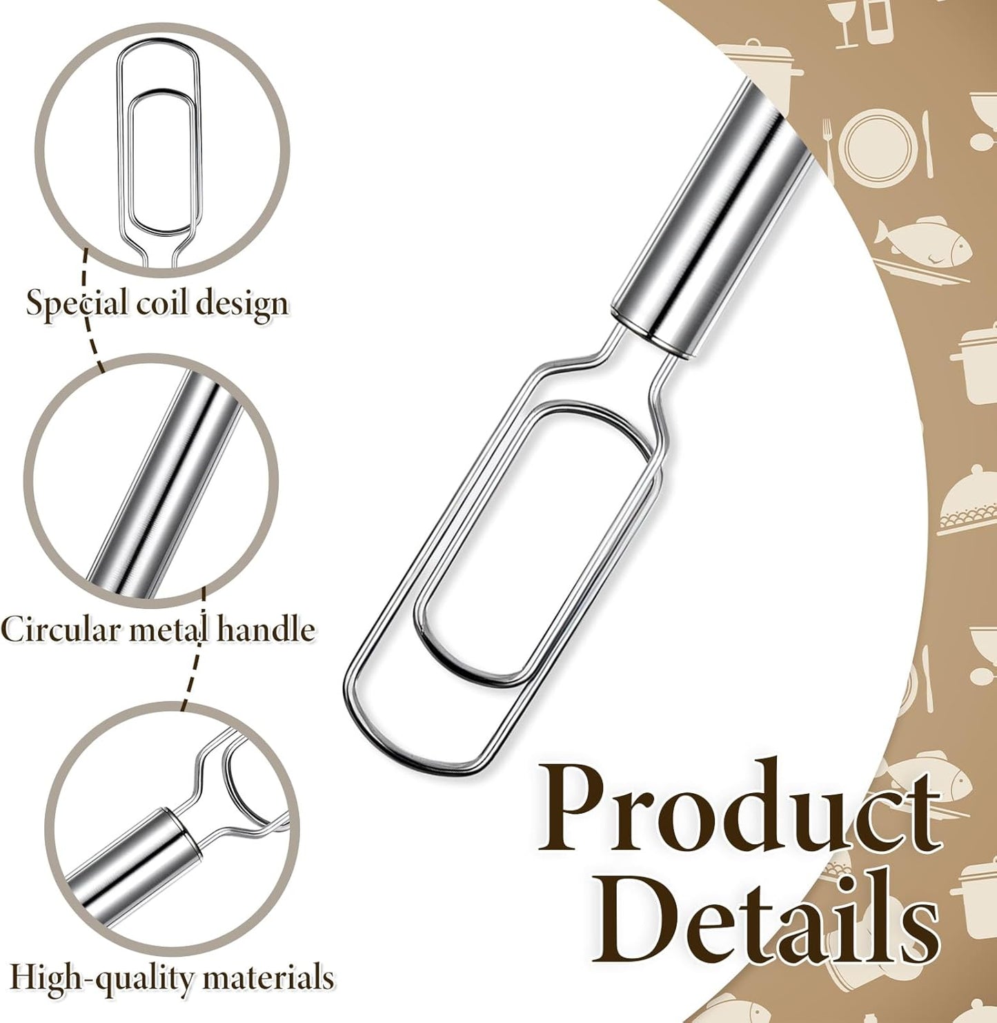 Danish Dough Whisk for Sourdough Starter, Stainless Steel Hand Dough Mixer, 12 Inch Sourdough Starter Stirring Hook, Dutch Bread Whisk for Cooking, Whisking, Pizza, Bread, Cake (Dishwasher Safe)