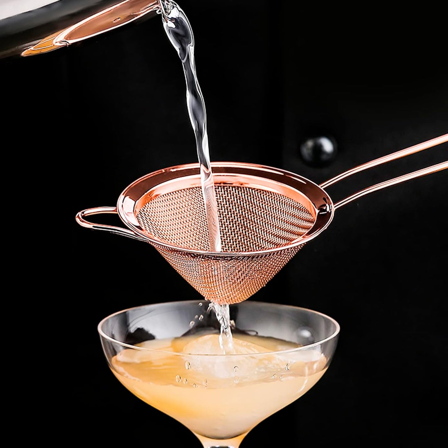 2 Pack Stainless Steel 18/8 Small Food Strainer, Fine Mesh Sieve with Long Handle, Cocktail Strainer For Cocktails, Tea Herbs, Coffee & Drinks, Rust Proof & Great as Tea Strainer, 3.5inch