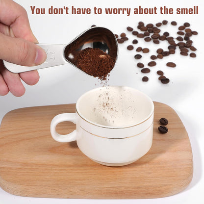 1 Tbsp Scoop Coffee Scoop, 1 Tablespoon Measuring Spoons(15ml), 18/8 Stainless Steel Short Handled Measure Scooper for Calculateing and Grinding Coffee Tea Sugar Christmas Kitchen Gift Jar Beans