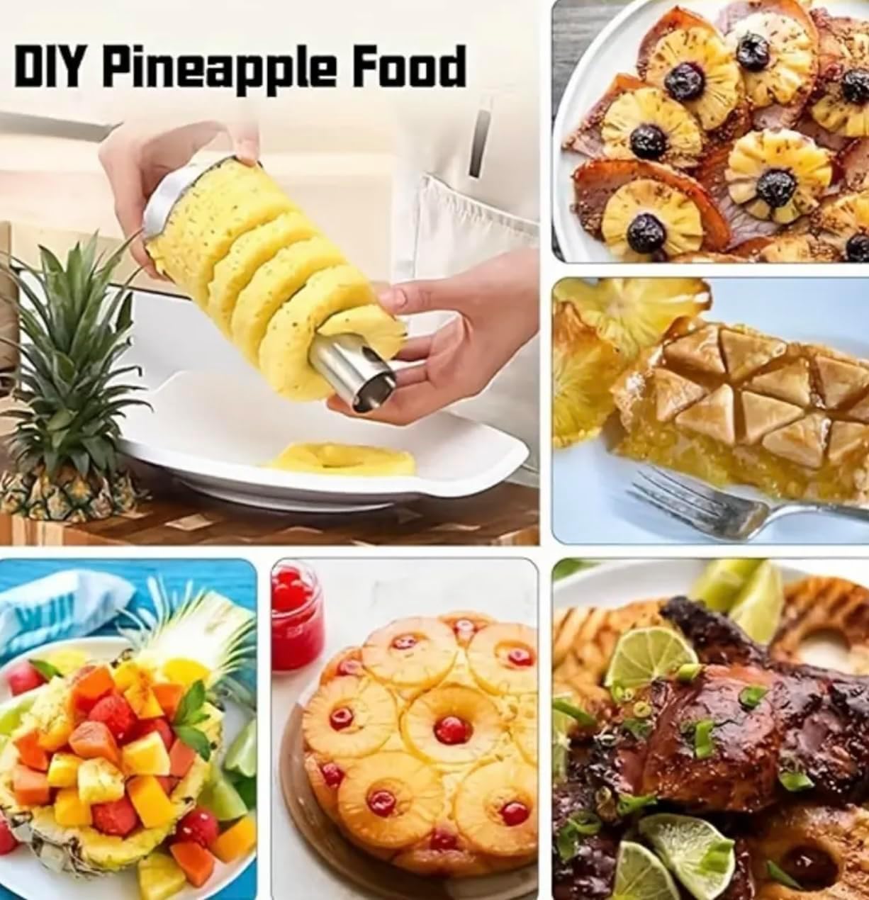 Stainless Steel Pineapple Corer & Slicer - Thick Blade, Easy-to-Use Pineapple Cutter & Core Removal Tool for Perfect Pineapple Rings