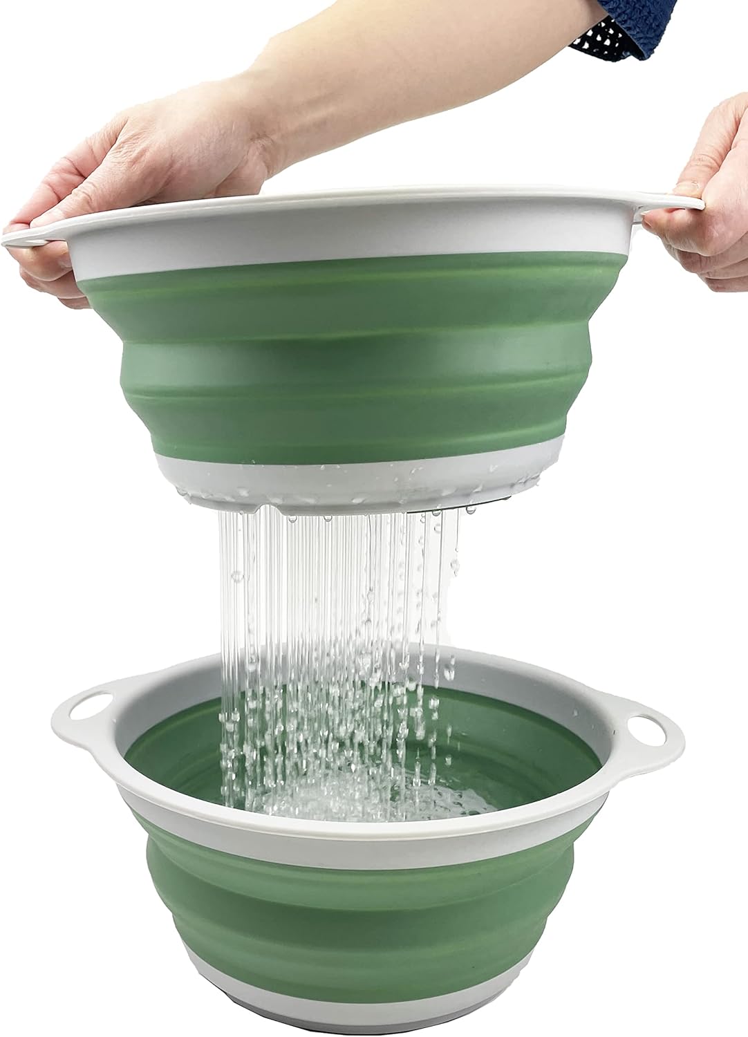 SAMMART COMBO - Collapsible & Expandable Basket & Colander & Bowl - Perfect Outdoor & Picnic - Space Saving (Basket + Colander + Bowl)