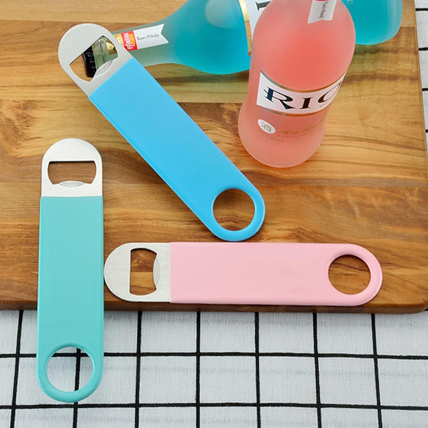 KTOJOY 3 Pack Heavy Duty Stainless Steel Flat Bottle Opener, Solid and Beer Openers, 7 inches