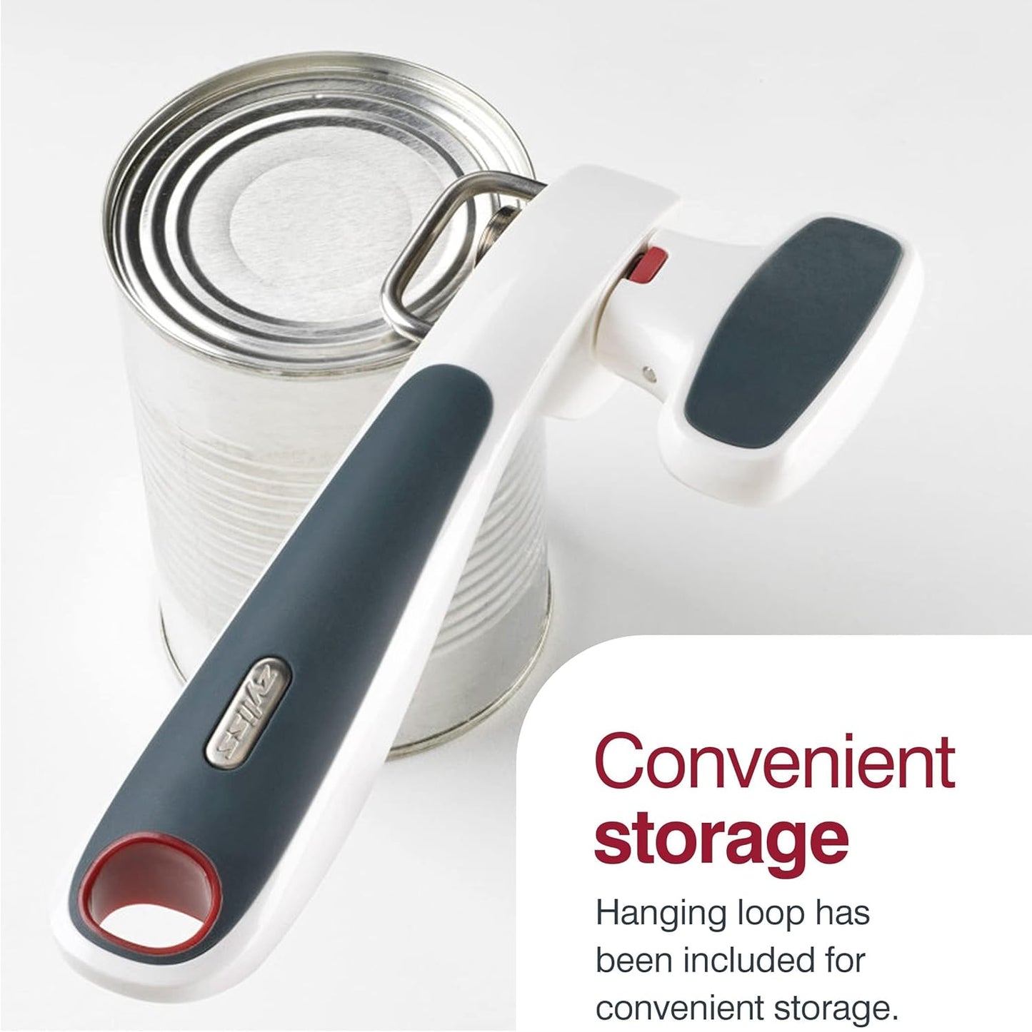 Zyliss Safe Edge Can Opener - Manual Can Opener with Lid Grippers - Safety Tool for Smooth Edges - Left- & Right-Handed Kitchen Essential - Handheld Kitchen Tool - Gray