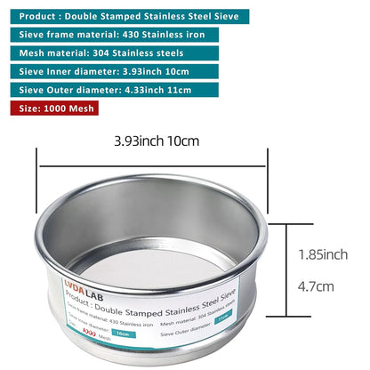 304 Stainless Steel Mesh Lab Sieve, 80 Mesh (0.2mm) Aperture Test Sieve, 4inch(10cm) Diameter Economy Standard Analysis Sample Test Sieves for Industrial Laboratory Homes - Colors B