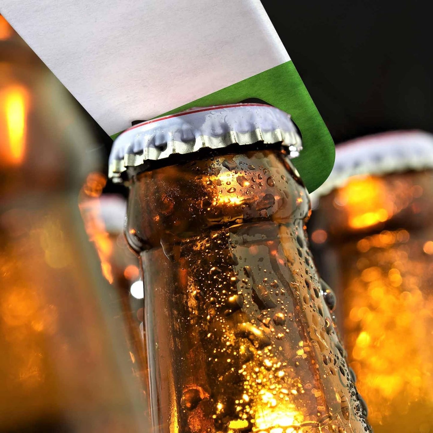 Black White Checkered Stainless Steel Bottle Opener Cool Car Racing Sports Plaid Pattern Geometric Design Flat Beer Bottle Opener Keychain for Home Kitchen Bar Restaurant Party Birthday Gift